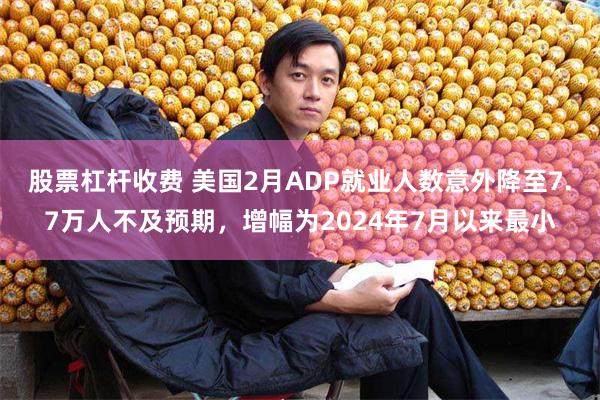 股票杠杆收费 美国2月ADP就业人数意外降至7.7万人不及预期，增幅为2024年7月以来最小