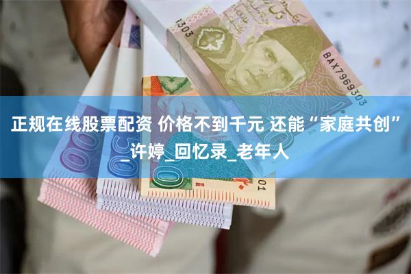 正规在线股票配资 价格不到千元 还能“家庭共创”_许婷_回忆录_老年人